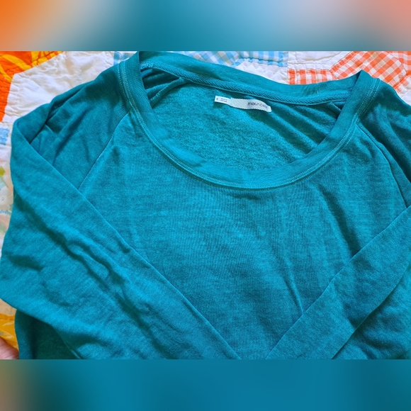 ‼️FREE‼️ Maurices Teal Blue Tunic Length Long Sleeve Light Sweatshirt - Sz Small - Picture 6 of 9
